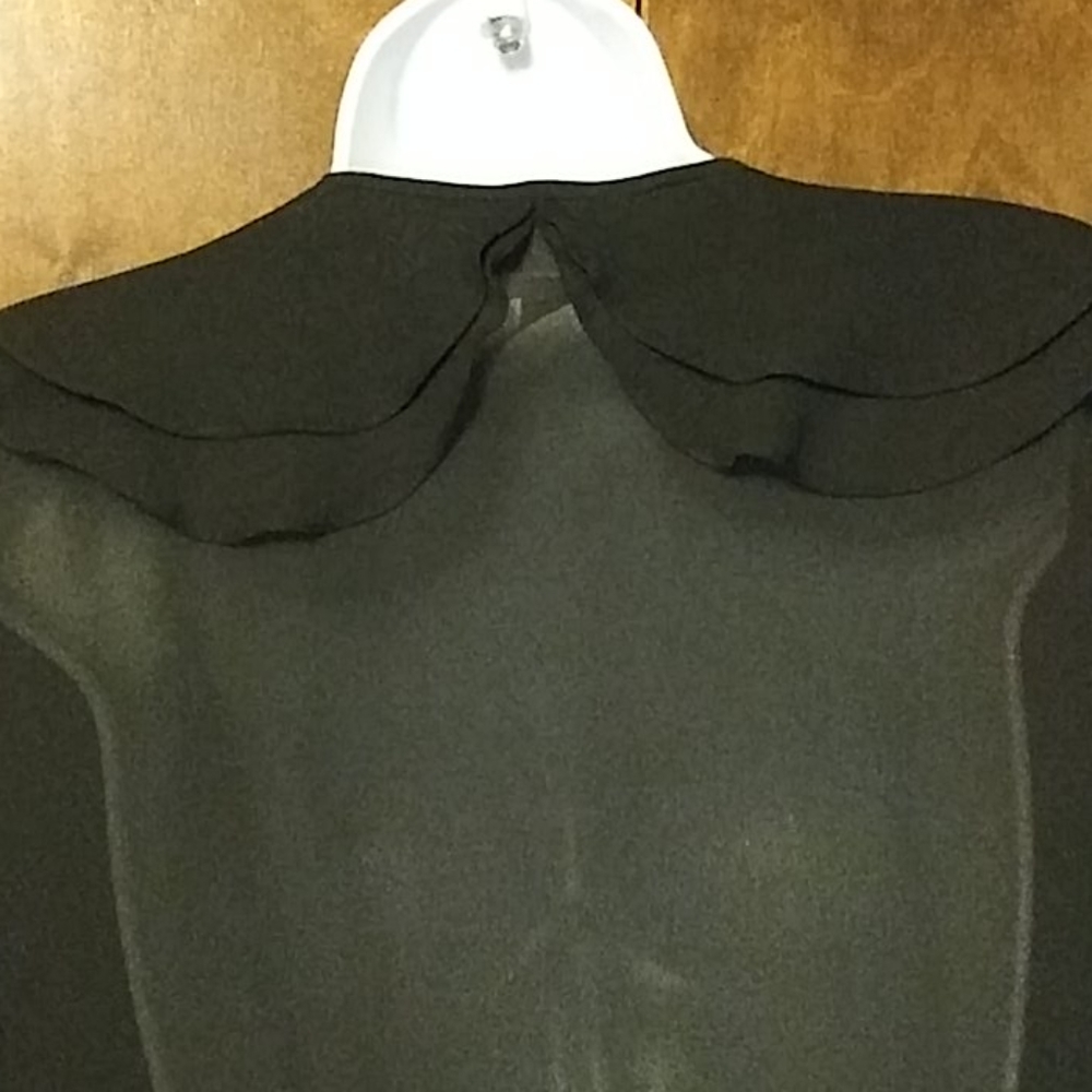 TESS BLACK RUFFLE BLOUSE - Picture 6 of 7